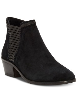 

VINCE CAMUTO Женские черные кожаные ботильоны Pippsy с круглым носком на блочном каблуке 5,5 м, Черный, VC-PIPPSY