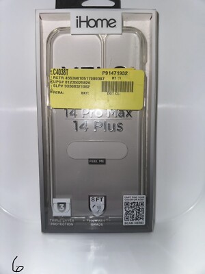 iHome Silicone Velo Case for iPhone 14 Pro Max/ 14 Plus, Clear