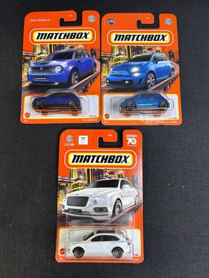 Matchbox Lot 3 Cars 2019 Fiat 500 Turbo  18 Bentley Bentayga & 2020 Honda E New