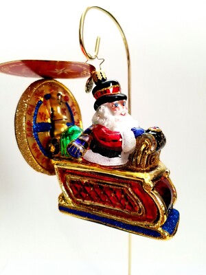 Christopher Radko - To The Future Nick!! #1018320 Santa Driving A Time Machine
