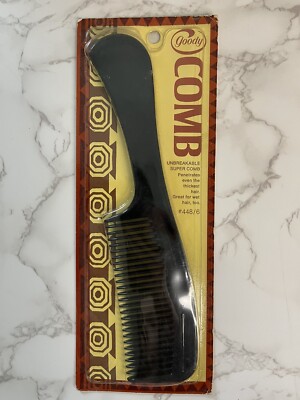 VTG Goody Unbreakable Super Comb Black #448 New In Package NIP NOS