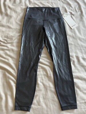 Lululemon Align HR Rib Pant 25  Shine Radiate Foil Black Night RARN New Size 6