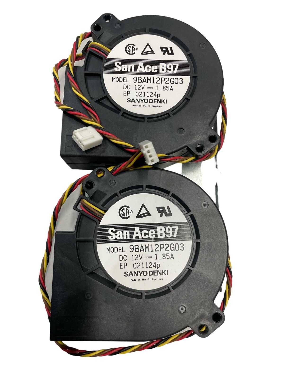 Pair of 2 Sanyo San Ace Cooling Fan B97 9BAM12P2G03 12V 1.85A 4wire 4pin connect