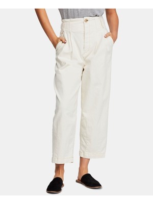 Женские бежевые джинсы с высокой талией FREE PEOPLE 6