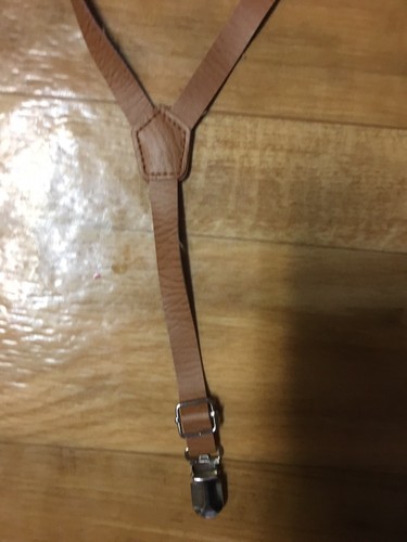 Boys Leather Suspenders Size 2-5 Brown Leather Cute!