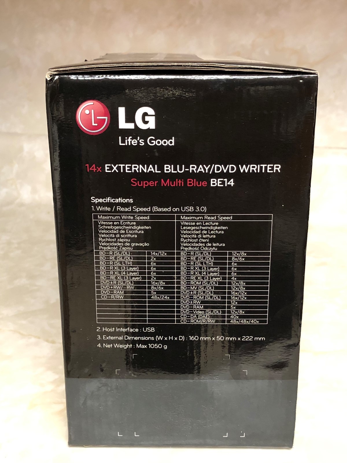 LG External Blu-Ray/DVD Writer  BE14NU40 -- NEW IN BOX