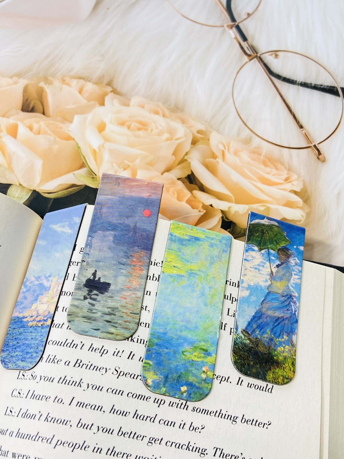 4 Pcs / Pack Magnet Bookmark Van Gogh Painting Reading Readers Gift US Shipping