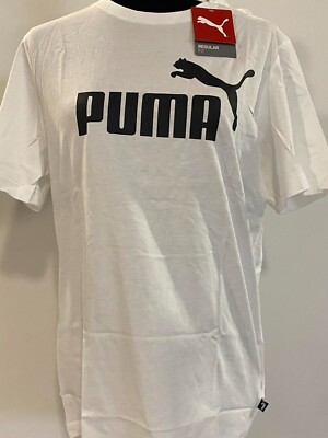 PUMA Logo Men's Short-Sleeve Tee - White Size Medium