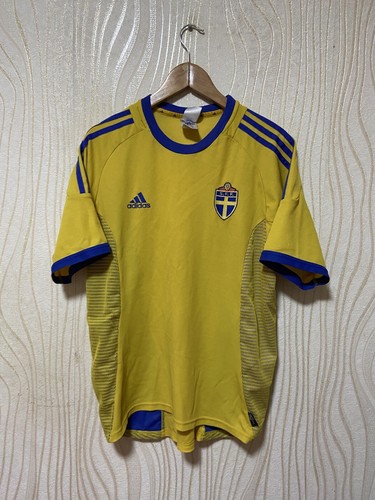 SWEDEN 2002 2003 HOME FOOTBALL SHIRT SOCCER JERSEY ADIDAS SWEDEN 2002 2003 HOME FOOTBALL SHIRT SOCCER JERSEY ADIDAS
