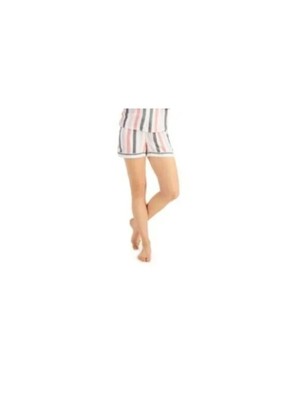 

ALFANI Intimates Розовые шорты для сна с манжетами в полоску, Розовый