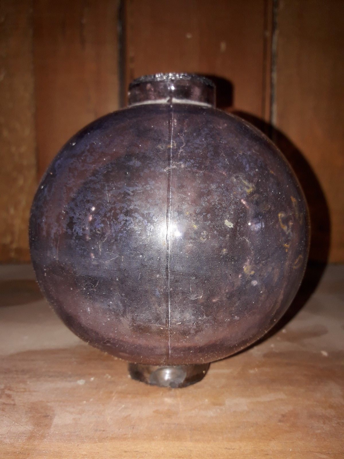 Antique Lightning Rod Ball Purple Amethyst Glass rarer small size