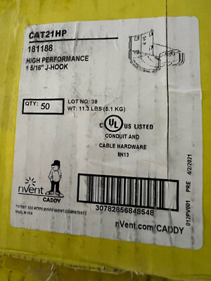 Nvent Caddy CAT21 HP, #181180,  High Performance J Hooks Box of (50)