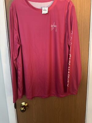 NWT Guy Harvey Women s Long Sleeve Pink/magenta w/ Swordfish Size 1X