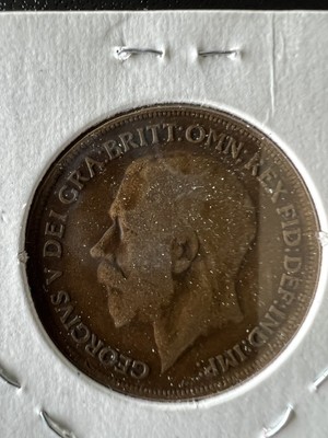 1916 Great Britain Bronze Penny 1c UK Large Cent Coin George V