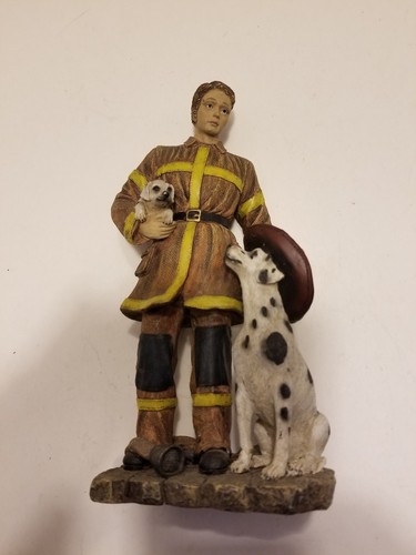 Fireman Figure with Dalmatian Dog