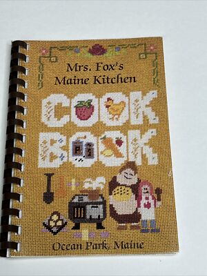 Mrs Fox's Maine Kitchen Cookbook Ocean Park Maine 1993 Spiral Paperback