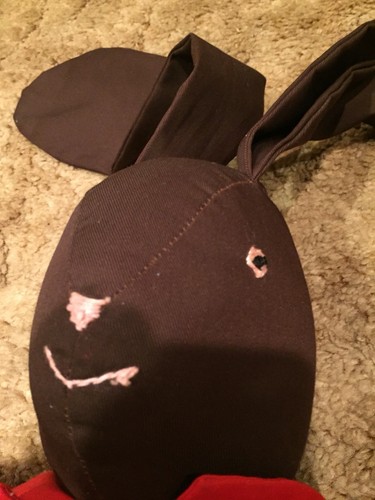 Handmade Stuffed Brown Damask Rabbit-28”