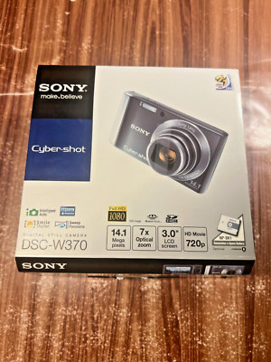 Sony CyberShot DSC-W370 14.1 MP Digital Camera In Box Untested Full HD Black