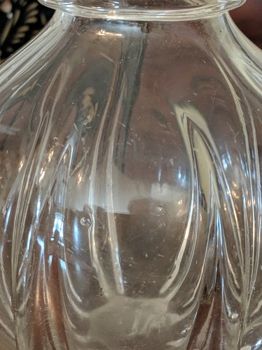 Antique Pillar Molded Glass Water Carafe Pittsburgh Rare Form 19th Century as is