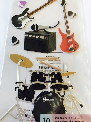 NIP ROCK & ROLL JOLEE'S BOUTIQUE STICKERS MUSIC BAND CONCERT GUITAR DRUMS MIC