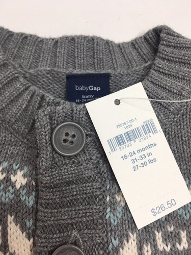 Infant Boys Baby Gap Sweater •Size 18-24 Mo. *NWT