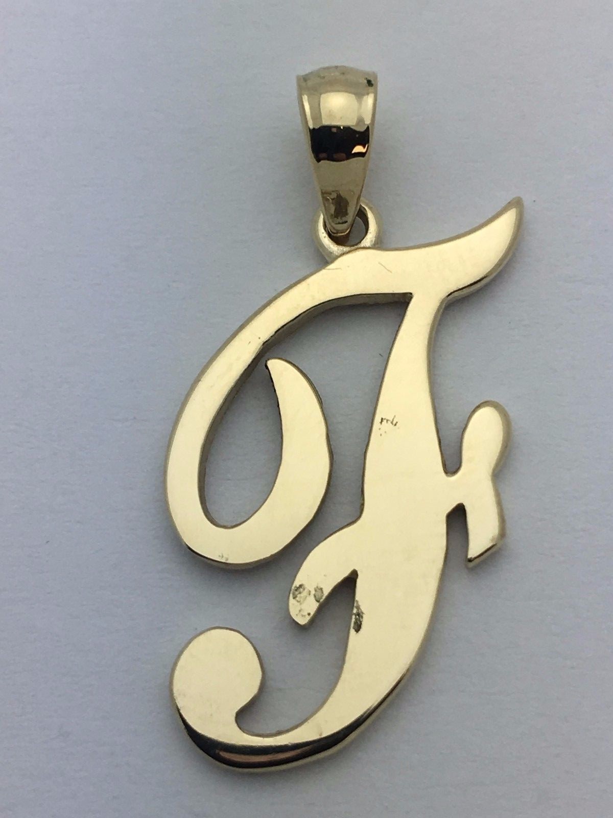 14k Yellow White or Rose Gold Initial Letter F Alphabet A