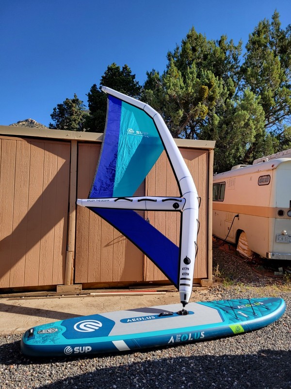 COMPLETE Inflatable WindSurfer: Board, Sail, Paddle, Ankle tether, Pump, +