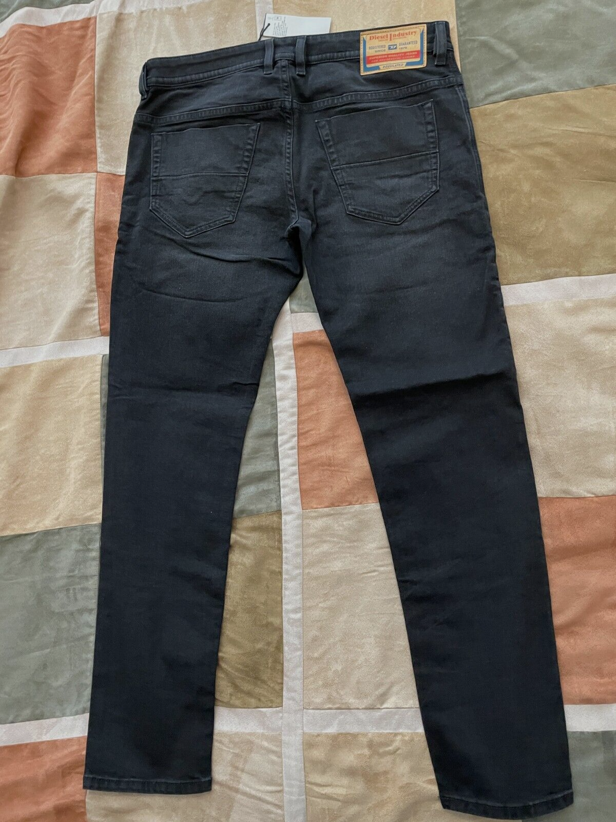 Diesel thommer RM044 slim stretch black denim jeans 34 x 32 men NEW