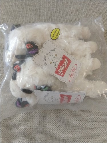 (Lot of 2) 6" Lamb Chop Ghost Bat Pumpkin Dog Toy - Squeaks, Plush Multipet NEW