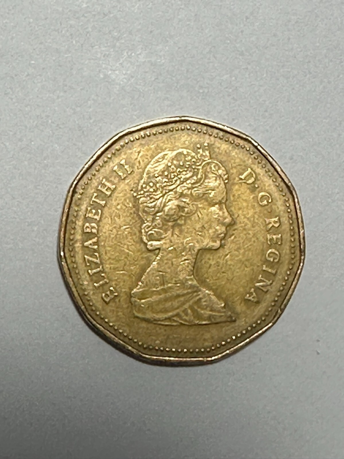 RARE QUEEN ELIZABETH II 1987 CANADA DOLLAR COIN GOLD COLOR, QEII