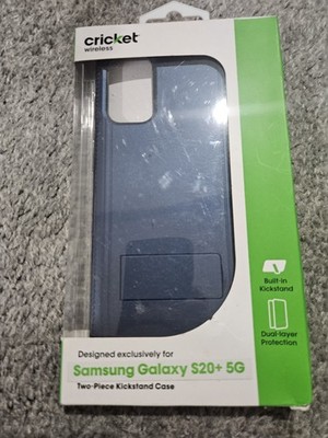 Phone Case For Samsung Galaxy S20+ 5G Cricket Brand Blue With Kickstand