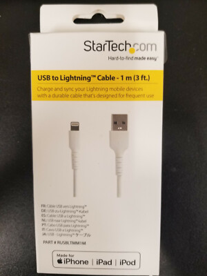 Startech  Rugged USB-A to Lightning 3' Cable WHITE iPhone iPad iPod