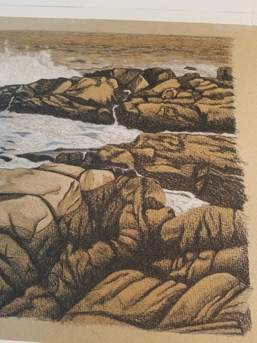 SIGNED 1992 D. BAILEY BLACK WHITE ORIGINAL OCEAN SEASIDE WAVES