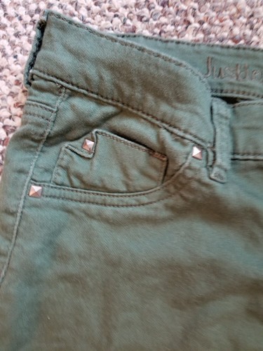 Justice Premium Girls Jeans 14 1/2 plus Simply Low Jeggings stretch Green