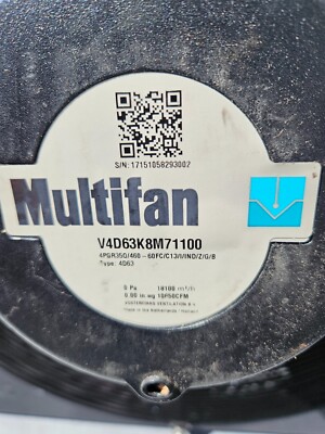 Multifan V4D63K8M71100 2 HP 460VAC 10,600 Max CFM 24 In Blade Dia Exhaust Fan