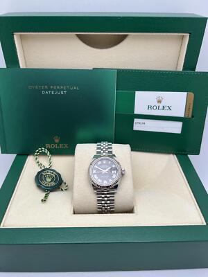 Rolex Datejust 279174 28mm 18K Fluted Dark Gray Roman