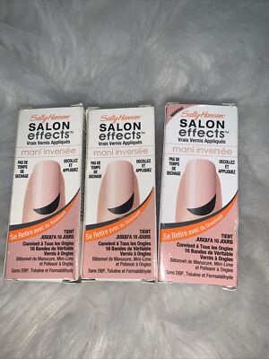 Sally Hansen Salon Effects Real Nail Polish Strips 002 SIDE SWIPED (LOT OF 3)