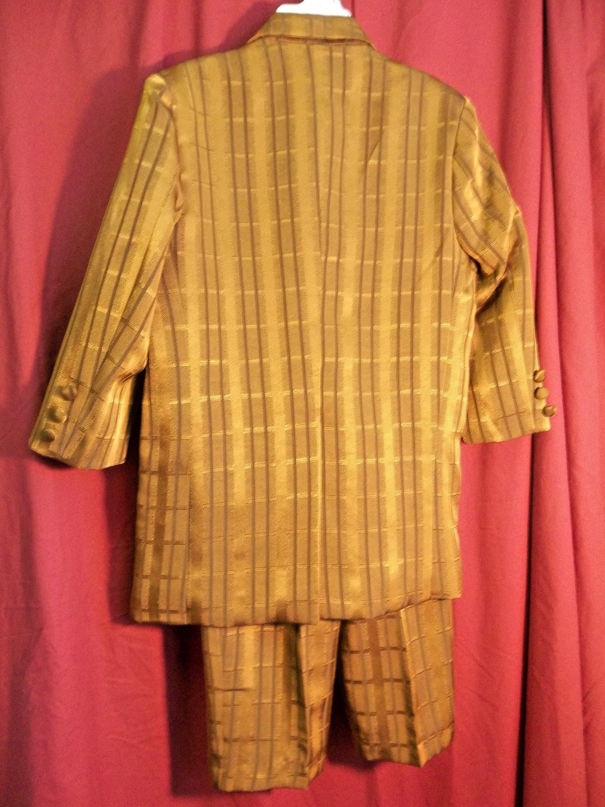 REDUCED BOYS GOLD 2 PIECE SUIT SZ 3T LONG JACKET  