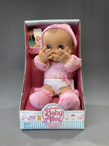 2007 Hasbro Newborn Baby Alive Peek 'N Play Peekaboo Doll 10