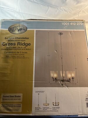 Chandelier With Frosted Glass Shades.