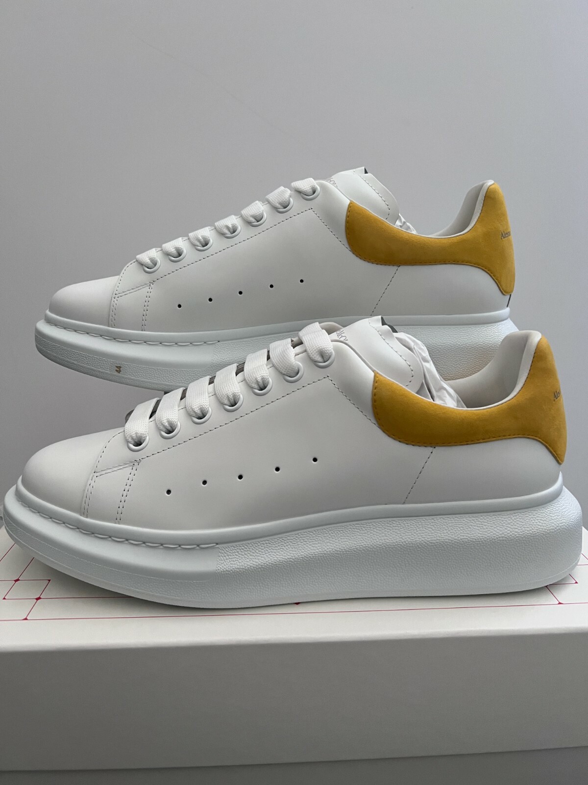 Alexander McQueen White & Yellow Oversized Sneakers Sz 44 Alexander McQueen White & Yellow Oversized Sneakers Sz 44