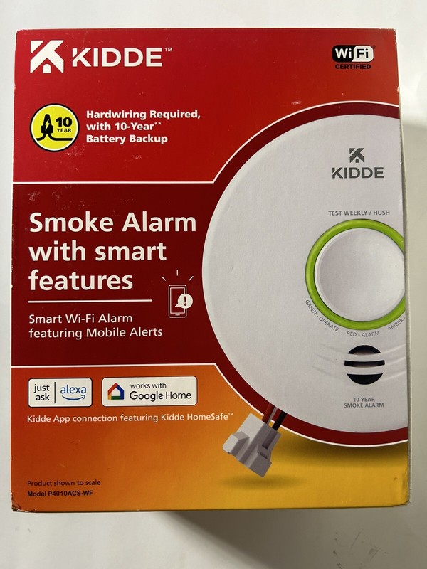 Kidde Smart Smoke Detector, WiFi, Alexa Compatible Hardwired Mobile Alerts