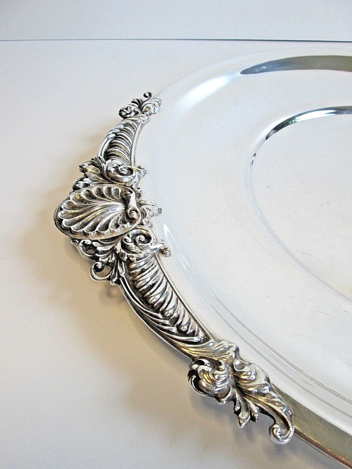 Quaker Sterling Silver 15 inch Round Tray Hollowware