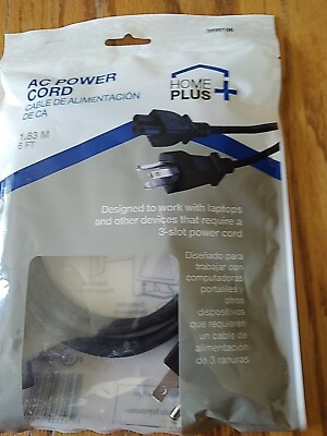 Home Plus 3898186 LAPTOP AC POWER CORD Computer + More Three Prong 6 Foot 1.83m