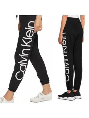 CALVIN KLEIN PERFORMANCE Женские черные брюки с логотипом Plus 3X