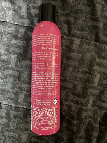 Renpure Plant-Based Beauty Rose Water Weightless Hydration Dry Shampoo 8oz