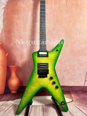 Custom Dimebag Green Flame Maple Top Electric Guitar 2H Pickups Black Fretboard