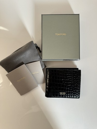 TOM FORD Men's Croc-Embossed Wallet Glossy Black! | eBay