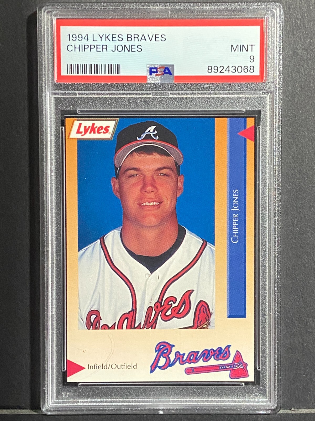 ジャックブラザーズ 1994 Lykes Atlanta Braves CHIPPER JONES Baseball Card PSA 9