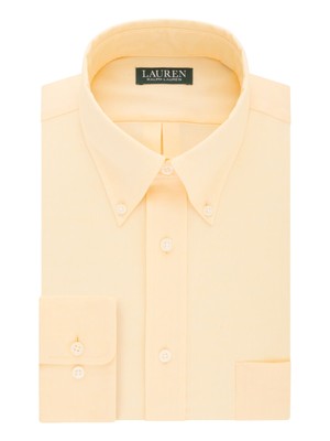 

RALPH LAUREN Мужская желтая классическая классическая рубашка с острым воротником Easy Care, Желтый, 04R0591